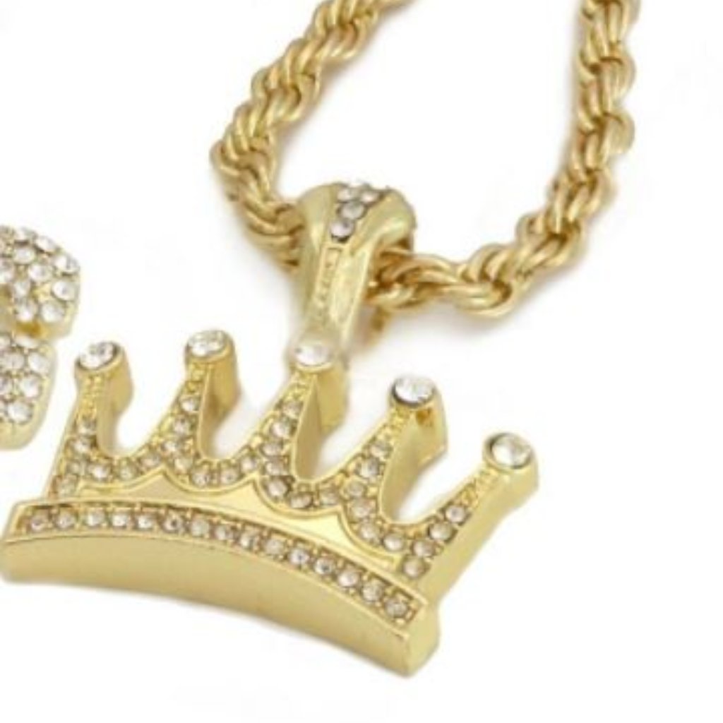 New Hip Hop Bling Pendant Crown With 24 Inch Chain New Hip Hop Bling Pendant Crown With 24 Inch Chain